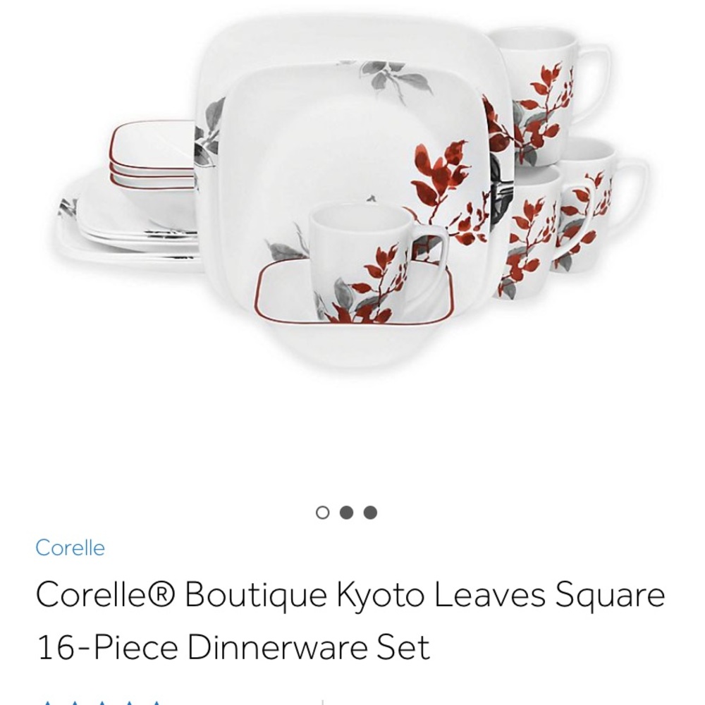 Corelle Kyoto Leaves Square 16-pc Dinnerware Set